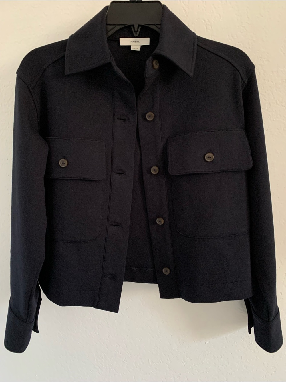 VINCE Cropped Shirt Jacket in Coastal Blue Size XXS / XS